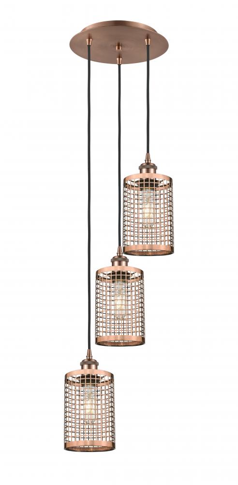 Nestbrook - 3 Light - 11 inch - Antique Copper - Cord hung - Multi Pendant