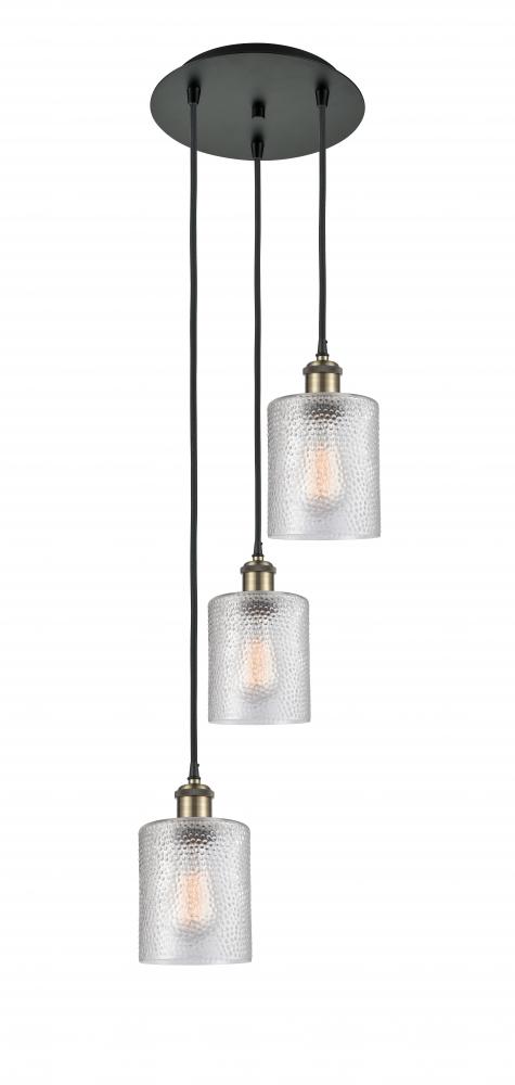 Cobbleskill - 3 Light - 12 inch - Black Antique Brass - Cord Hung - Multi Pendant