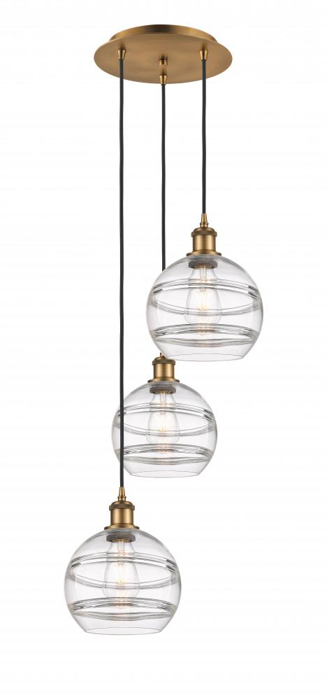 Rochester - 3 Light - 15 inch - Brushed Brass - Cord hung - Multi Pendant