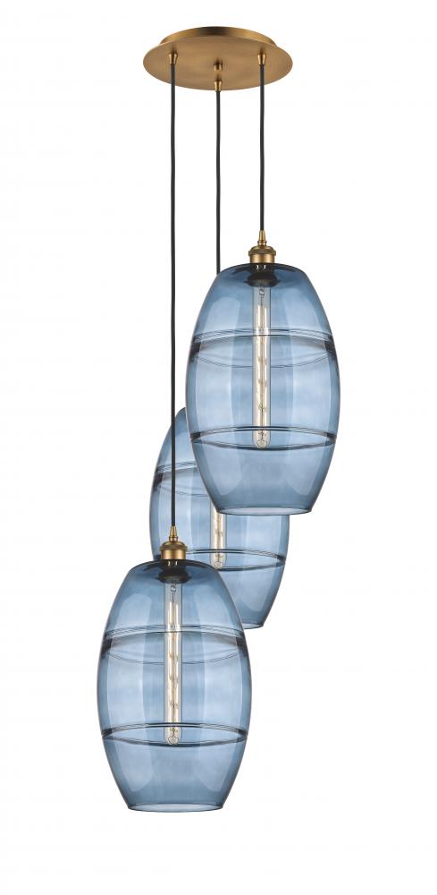 Vaz - 3 Light - 17 inch - Brushed Brass - Cord hung - Multi Pendant