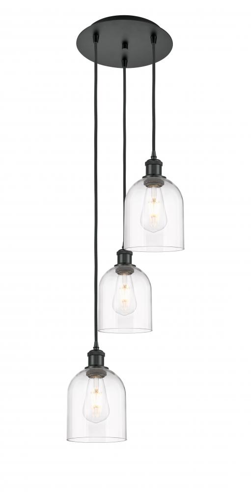 Bella - 3 Light - 12 inch - Matte Black - Cord hung - Multi Pendant