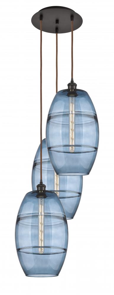 Vaz - 3 Light - 17 inch - Oil Rubbed Bronze - Cord hung - Multi Pendant