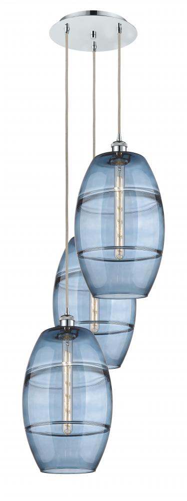 Vaz - 3 Light - 17 inch - Polished Chrome - Cord hung - Multi Pendant