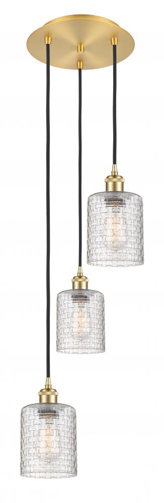 Cobbleskill - 3 Light - 12 inch - Satin Gold - Cord Hung - Multi Pendant