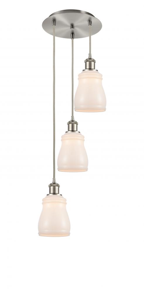 Ellery - 3 Light - 12 inch - Brushed Satin Nickel - Cord Hung - Multi Pendant