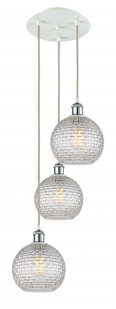 Athens - 3 Light - 15 inch - White Polished Chrome - Cord Hung - Multi Pendant