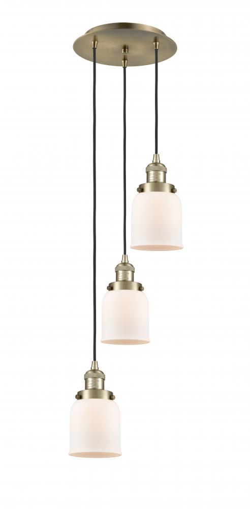 Cone - 3 Light - 12 inch - Antique Brass - Cord hung - Multi Pendant