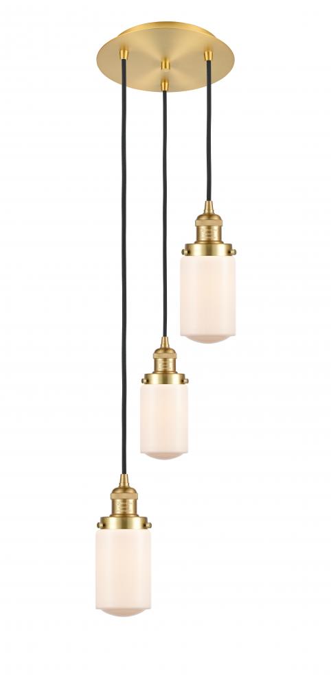 Dover - 3 Light - 11 inch - Satin Gold - Cord hung - Multi Pendant