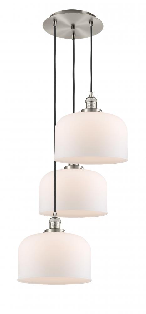 Cone - 3 Light - 18 inch - Brushed Satin Nickel - Cord hung - Multi Pendant