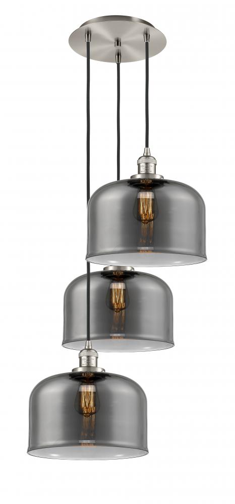 Cone - 3 Light - 18 inch - Brushed Satin Nickel - Cord hung - Multi Pendant