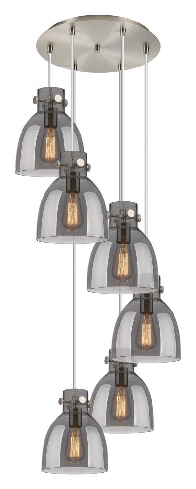 Newton Bell - 6 Light - 19 inch - Brushed Satin Nickel - Multi Pendant