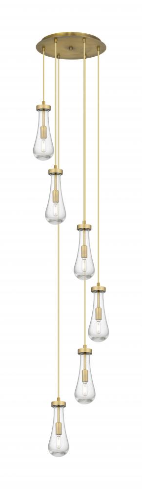 Owego - 6 Light - 16 inch - Brushed Brushed Brass - Multi Pendant