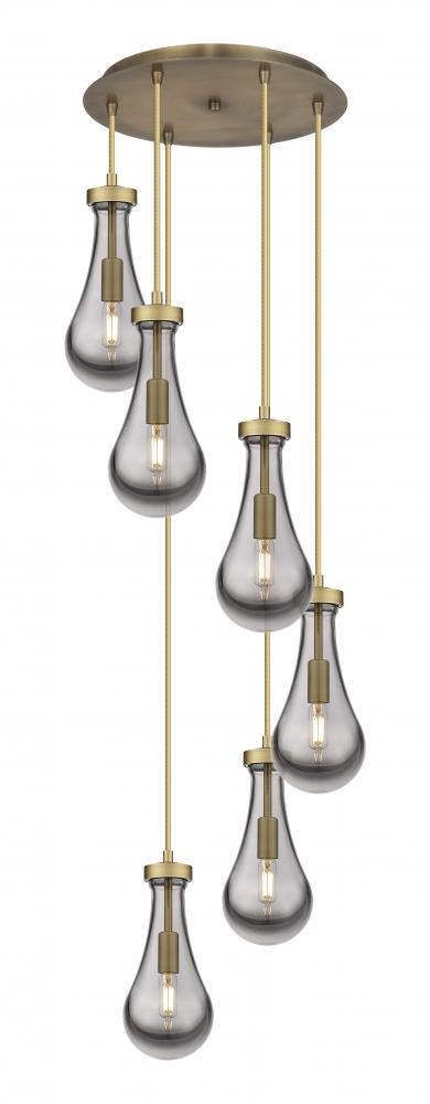 Owego - 6 Light - 16 inch - Brushed Brass - Multi Pendant