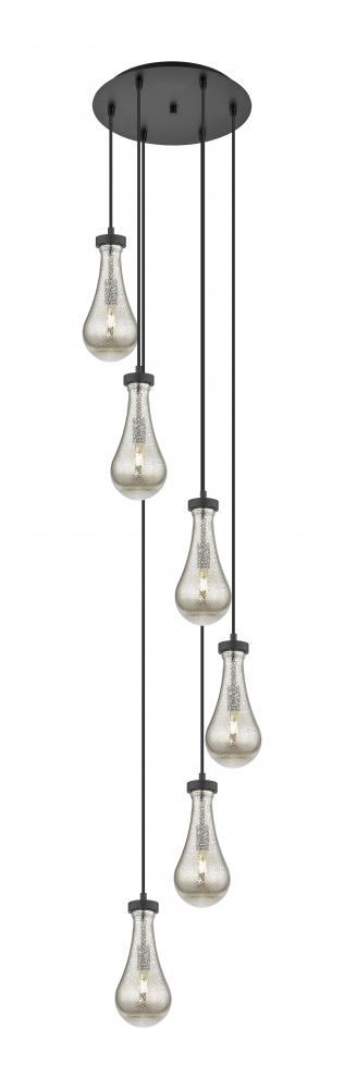 Owego - 6 Light - 16 inch - Matte Black - Multi Pendant