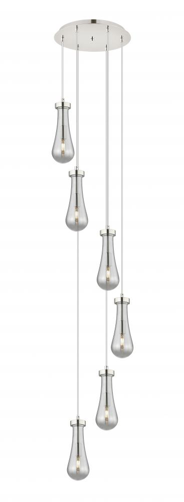 Owego - 6 Light - 16 inch - Polished Nickel - Multi Pendant