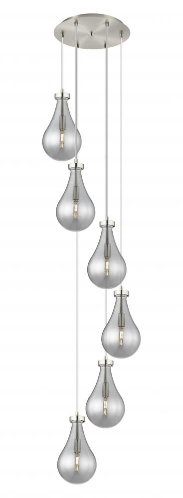 Owego - 6 Light - 16 inch - Brushed Satin Nickel - Multi Pendant