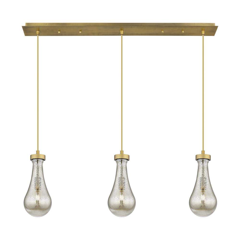 Owego - 3 Light - 37 inch - Brushed Brass - Linear Pendant