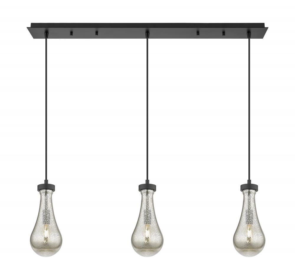 Owego - 3 Light - 37 inch - Matte Black - Linear Pendant