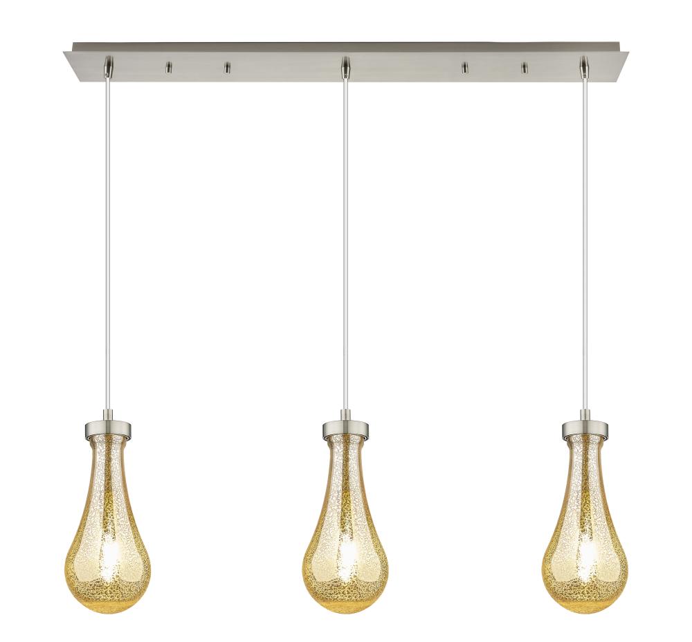 Owego - 3 Light - 37 inch - Brushed Satin Nickel - Linear Pendant