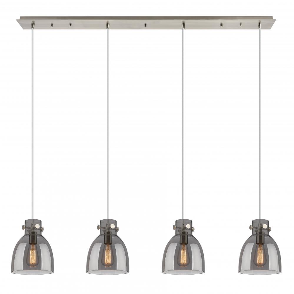 Newton Bell - 4 Light - 52 inch - Brushed Satin Nickel - Linear Pendant