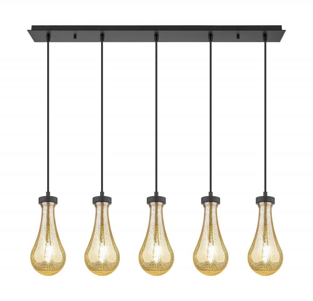 Owego - 5 Light - 37 inch - Matte Black - Linear Pendant