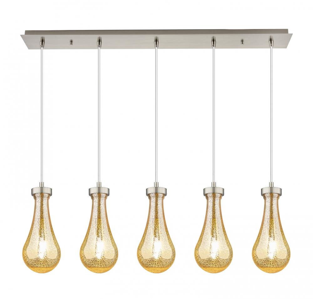 Owego - 5 Light - 37 inch - Brushed Satin Nickel - Linear Pendant