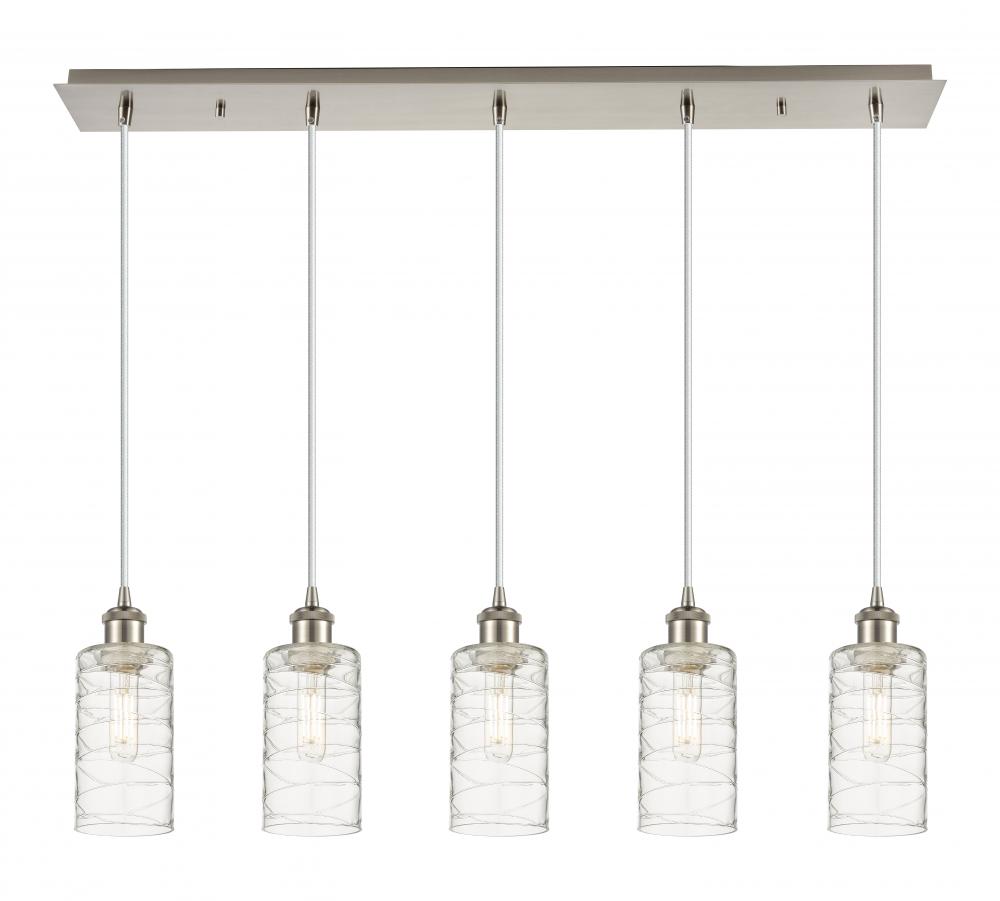 Crown Point - 5 Light - 37 inch - Brushed Satin Nickel - Linear Pendant