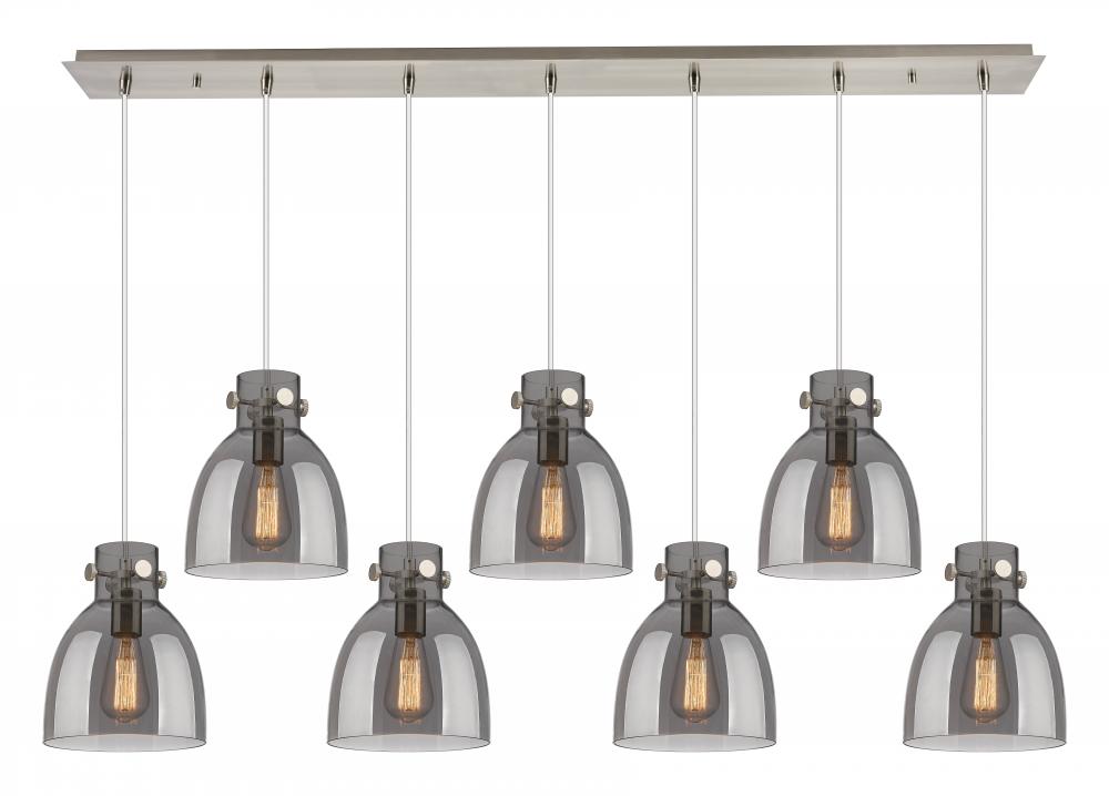 Newton Bell - 7 Light - 52 inch - Brushed Satin Nickel - Linear Pendant