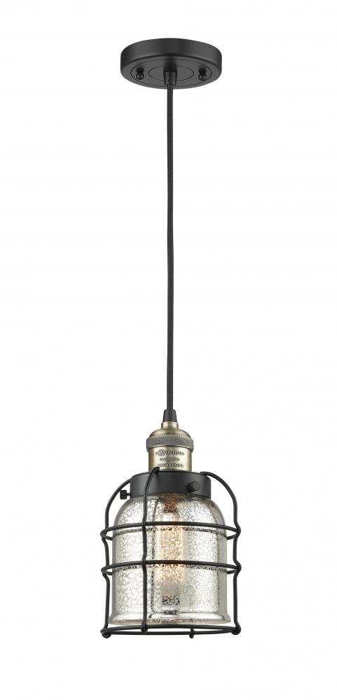 Bell Cage - 1 Light - 6 inch - Black Antique Brass - Cord hung - Mini Pendant