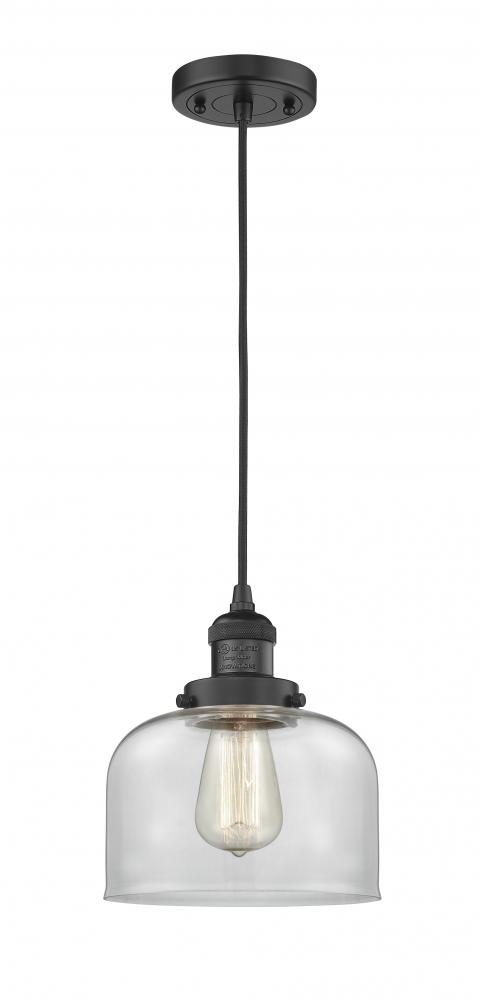 Bell - 1 Light - 8 inch - Matte Black - Cord hung - Mini Pendant