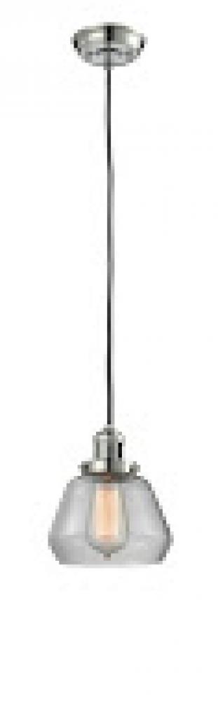 Fulton - 1 Light - 7 inch - Polished Nickel - Cord hung - Mini Pendant