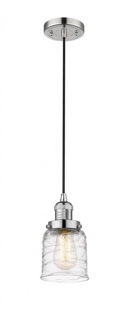 Bell - 1 Light - 5 inch - Polished Nickel - Cord hung - Mini Pendant