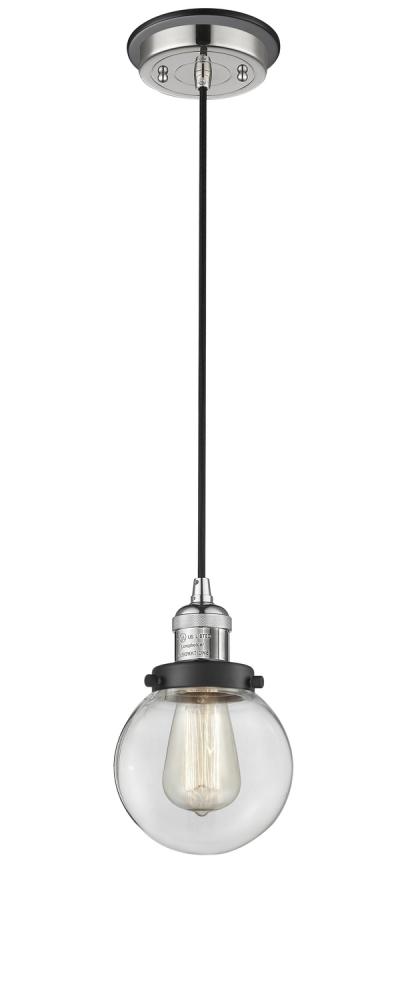 Beacon - 1 Light - 6 inch - Polished Nickel - Cord hung - Mini Pendant