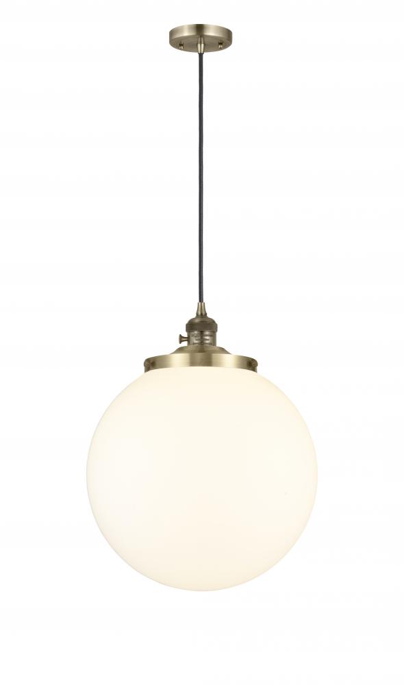 Beacon - 1 Light - 14 inch - Antique Brass - Cord hung - Mini Pendant