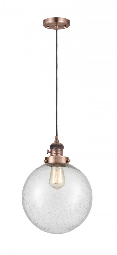 Beacon - 1 Light - 10 inch - Antique Copper - Cord hung - Mini Pendant