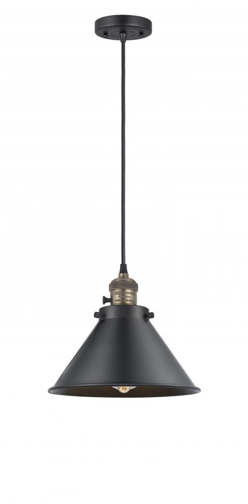 Briarcliff - 1 Light - 10 inch - Black Antique Brass - Cord hung - Mini Pendant