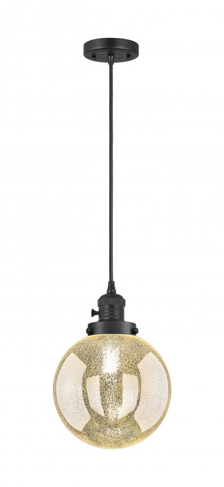 Beacon - 1 Light - 8 inch - Matte Black - Cord hung - Mini Pendant