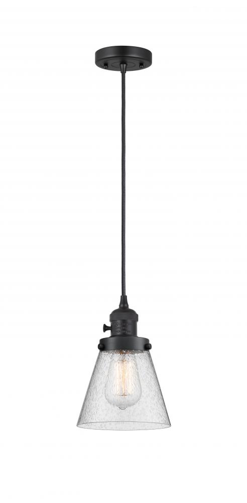 Cone - 1 Light - 6 inch - Matte Black - Cord hung - Mini Pendant