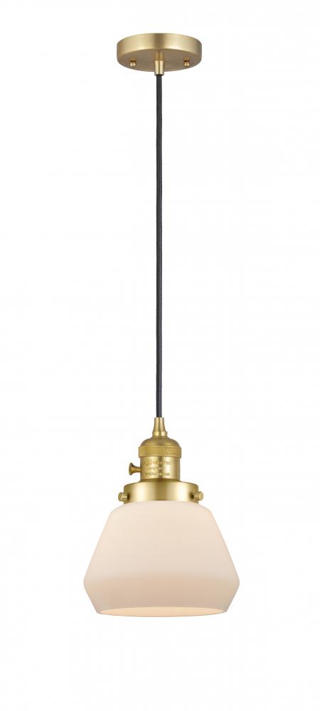 Fulton - 1 Light - 7 inch - Satin Gold - Cord hung - Mini Pendant