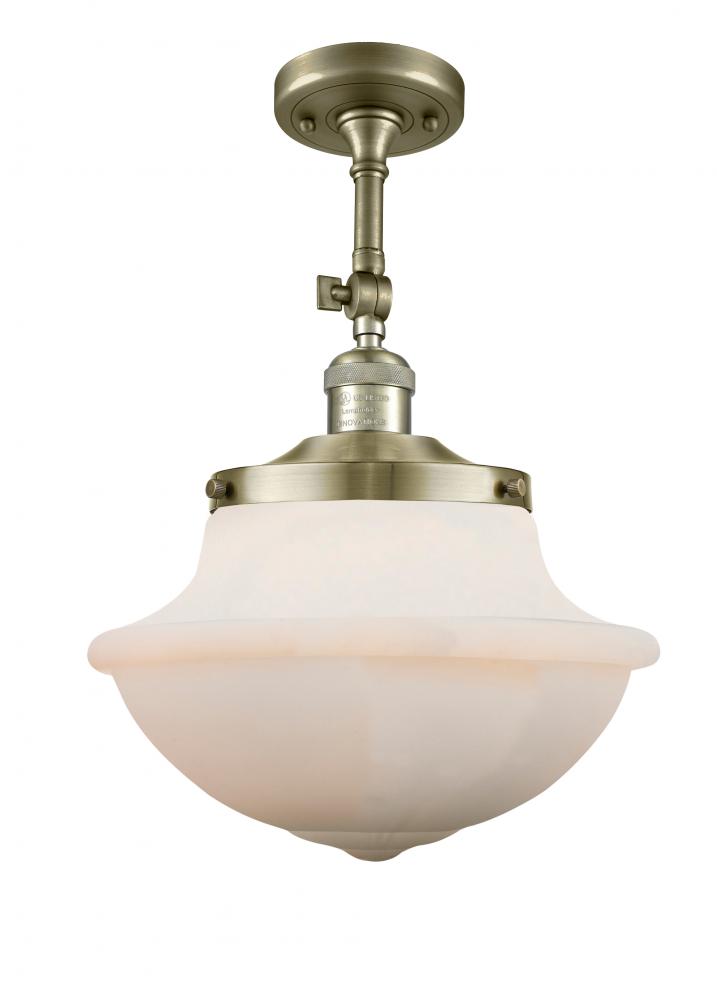 Oxford - 1 Light - 12 inch - Antique Brass - Semi-Flush Mount