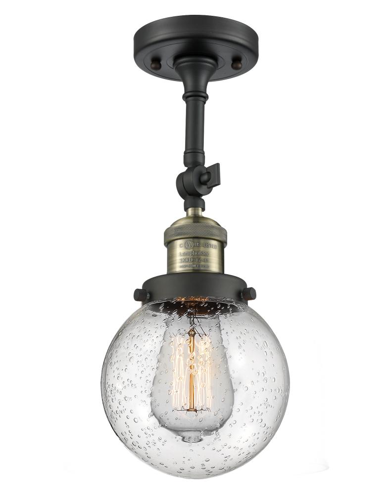 Beacon - 1 Light - 6 inch - Black Antique Brass - Semi-Flush Mount