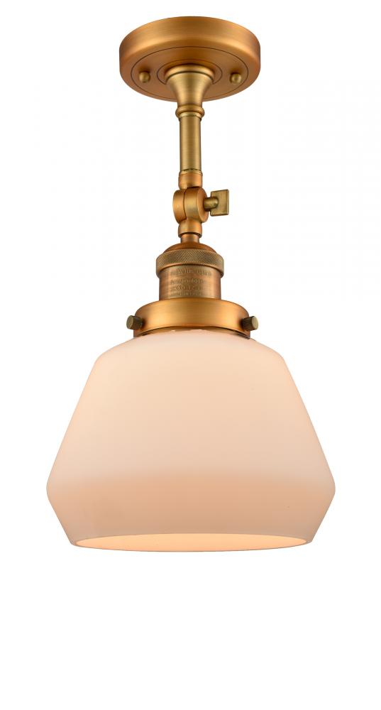 Fulton - 1 Light - 7 inch - Brushed Brass - Semi-Flush Mount