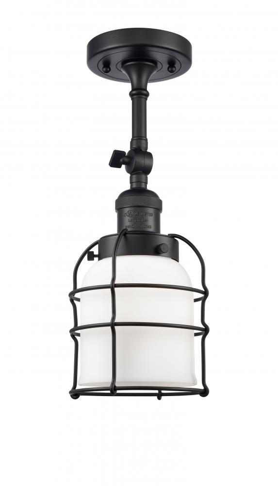 Bell Cage - 1 Light - 6 inch - Matte Black - Semi-Flush Mount