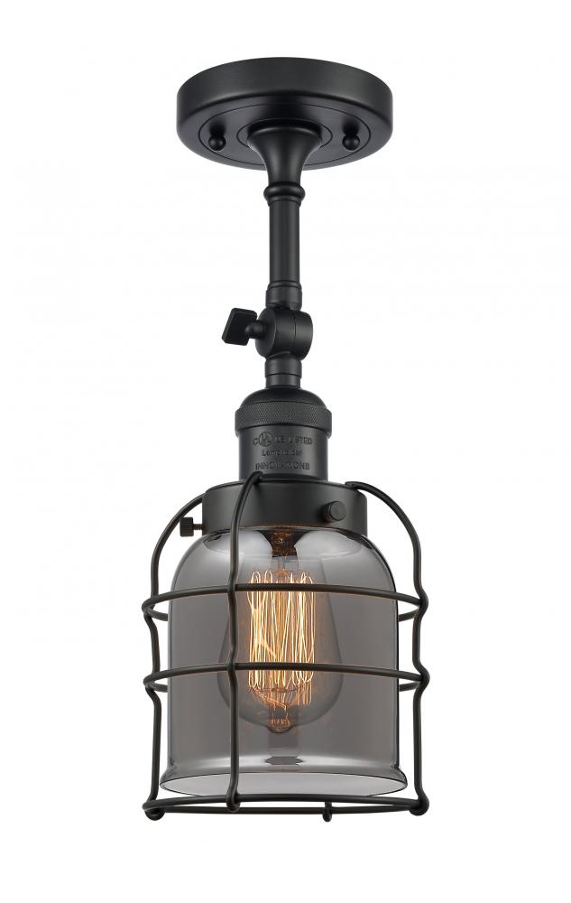 Bell Cage - 1 Light - 6 inch - Matte Black - Semi-Flush Mount