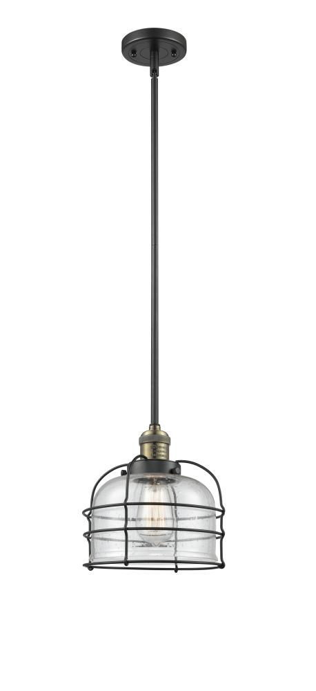 Bell Cage - 1 Light - 9 inch - Black Antique Brass - Stem Hung - Mini Pendant