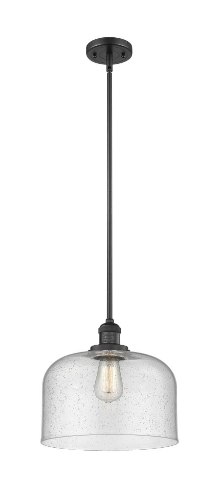 Bell - 1 Light - 12 inch - Matte Black - Stem Hung - Mini Pendant