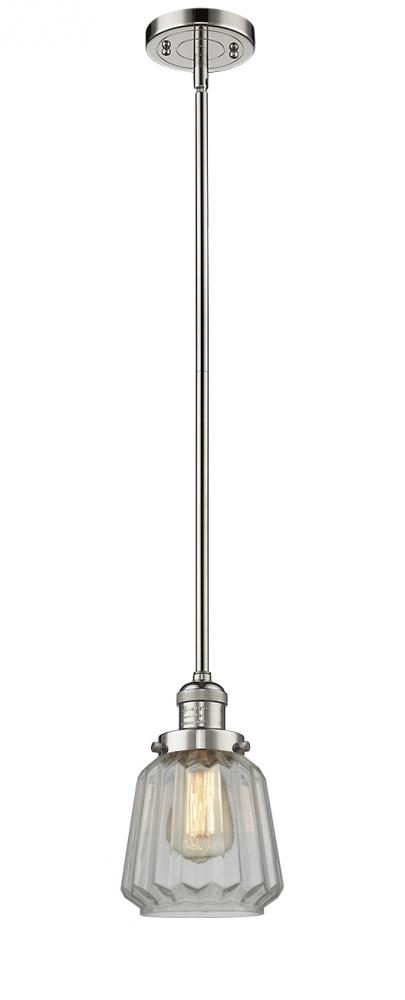 Chatham - 1 Light - 7 inch - Polished Nickel - Stem Hung - Mini Pendant