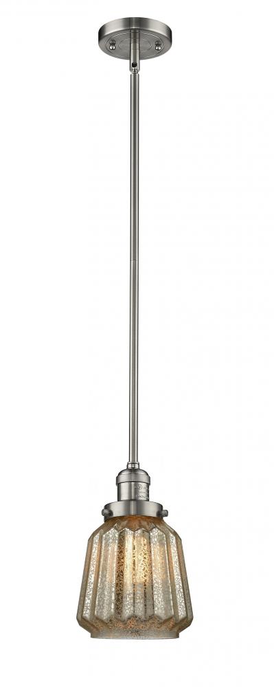 Chatham - 1 Light - 7 inch - Brushed Satin Nickel - Stem Hung - Mini Pendant