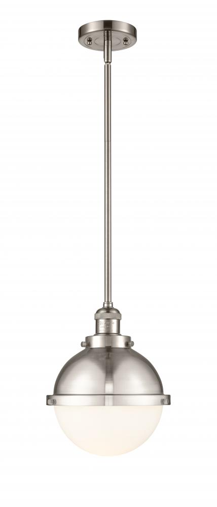 Hampden - 1 Light - 9 inch - Brushed Satin Nickel - Stem Hung - Mini Pendant