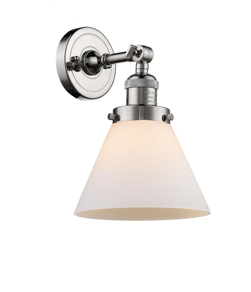 Cone - 1 Light - 8 inch - Polished Nickel - Sconce